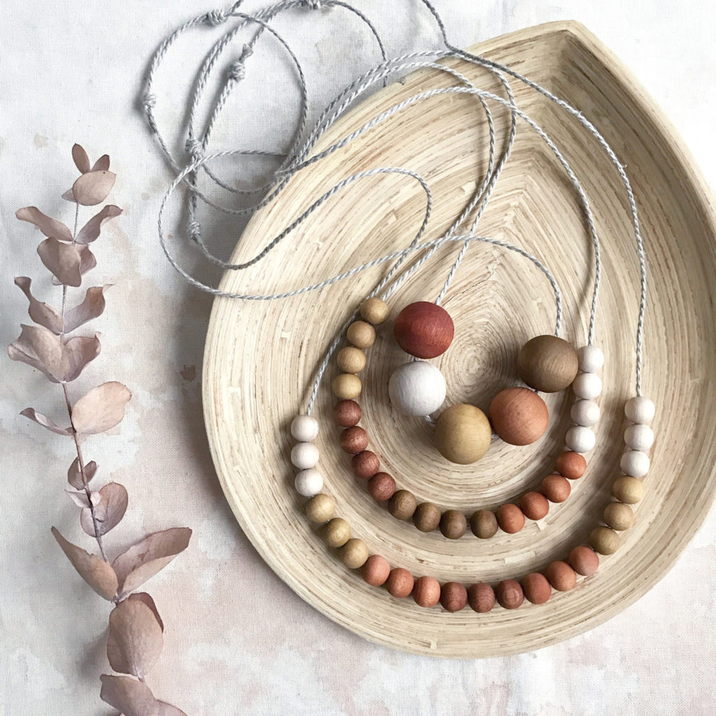 Eight Layer Wooden Beaded Statement Necklace : Multicolor – Myra Online